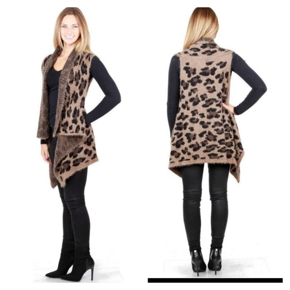 ✨Cashmere Feel Cheetah Vests-ONE SIZE FITS MOST - Picture 2 of 6